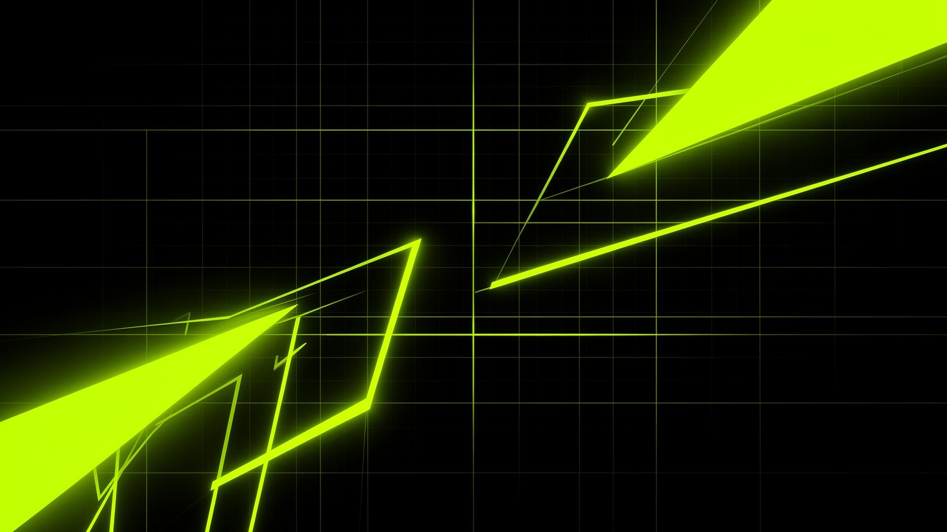 Abstract electric lime geometric grid